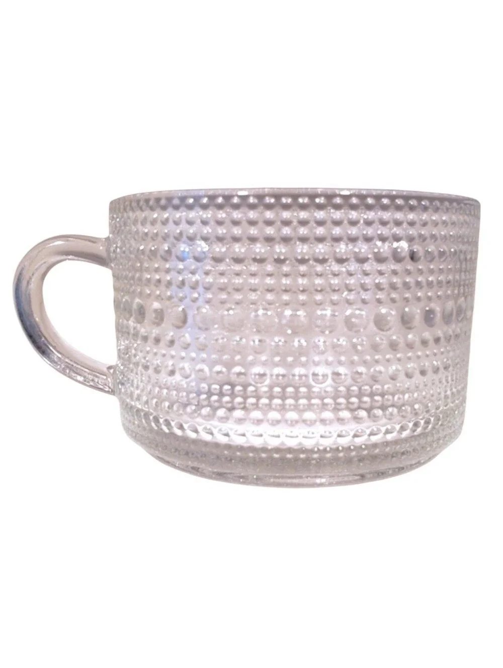 14oz. Vintage Style Glass Coffee Mug with Golden Spoon and Bamboo Lid